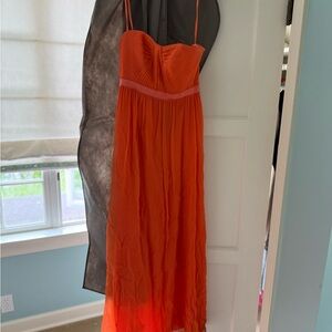 Elegant Orange Spaghetti Strap Dress